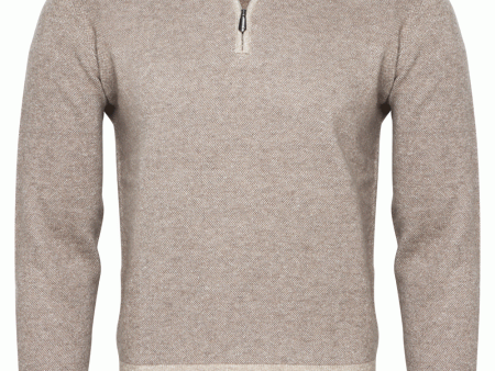 Taupe Quarter Zip Sweater Online Hot Sale