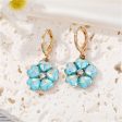 Blue Crystal & Cubic Zirconia Flower Drop Earrings Fashion