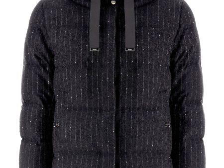 Anthracite Quilted Pinstripe Jacket Online