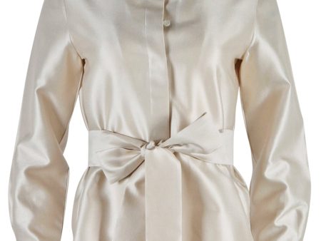 Beige Belted Button Down Shirt Hot on Sale