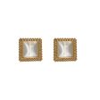 Cats Eye & 18K Gold-Plated Square Stud Earrings Discount