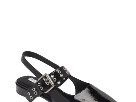 Astra Patent Slingback Flat in Black Fashion