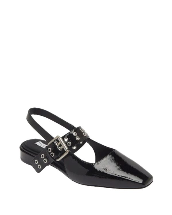 Astra Patent Slingback Flat in Black Fashion