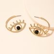 Black Resin & 18K Gold-Plated Devil Eye Drop Earrings For Cheap