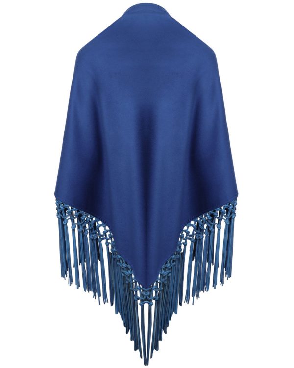 Cobalt Cashmere Triangle Shawl Cheap