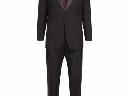 Black Peak Wool Tuxedo Hot on Sale