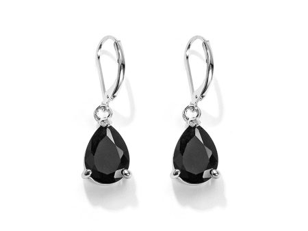 Black Crystal & Silver-Plated Pear-Cut Drop Earrings Online Hot Sale