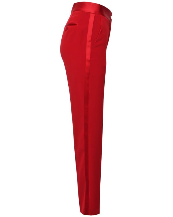 Red Straight Leg Tux Trouser Hot on Sale