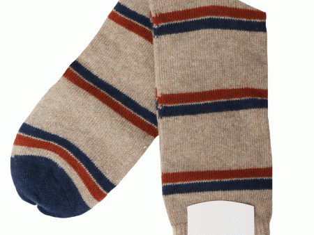 Beige and Rust Midcalf Socks Online Sale