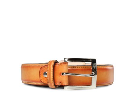 Volta Leather Belt ion Giallo Okra For Sale