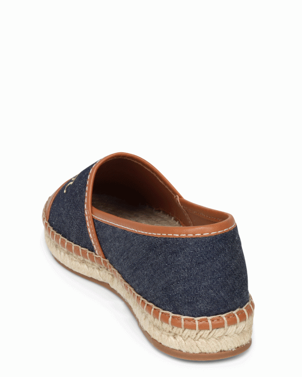 Jenna Denim Flat Espadrille in Indigo For Cheap