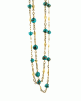 Antique Turquoise and Gold Beaded Necklace Fashion