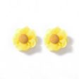 Yellow Floral Stud Earrings For Sale