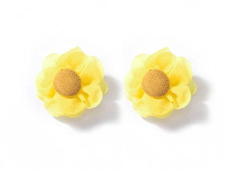 Yellow Floral Stud Earrings For Sale