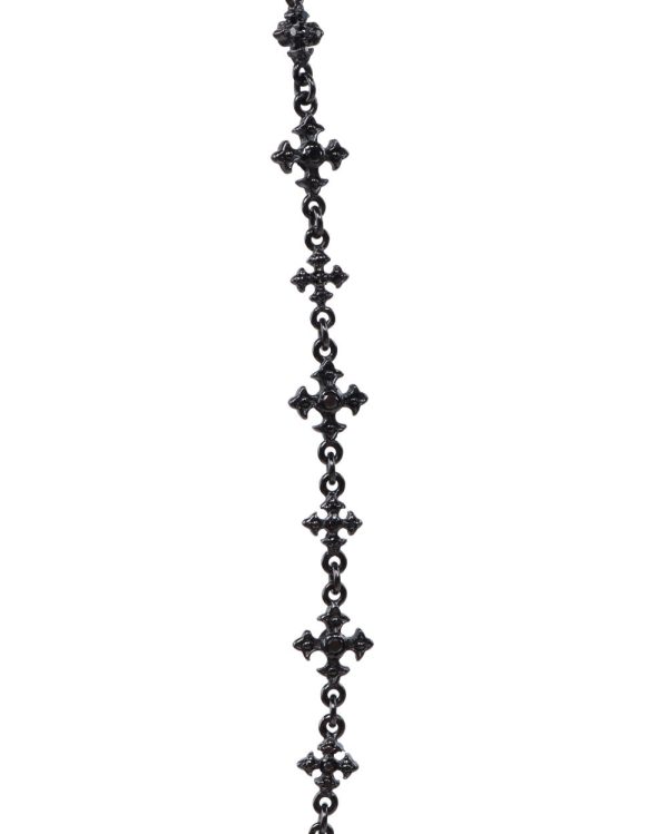 Black Diamond Alternating Cross Chocker Necklace Online now