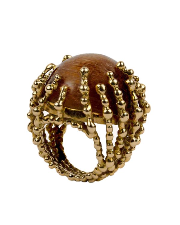 Rutile Quartz Boule Ring Fashion