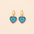 Blue Enamel & 18K Gold-Plated Heart Huggie Drop Earrings Online